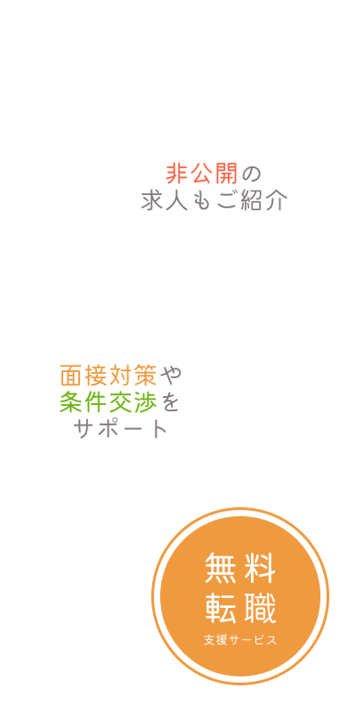 「ハロー
ワーク非公開レア求人をご紹介」「求人数33,000件以上」【無料転職支援サービス】